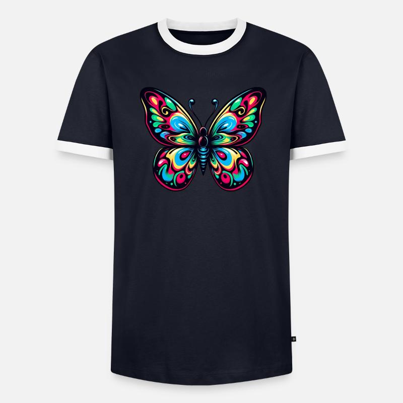 Papillon coloré T-shirt contrasté Homme