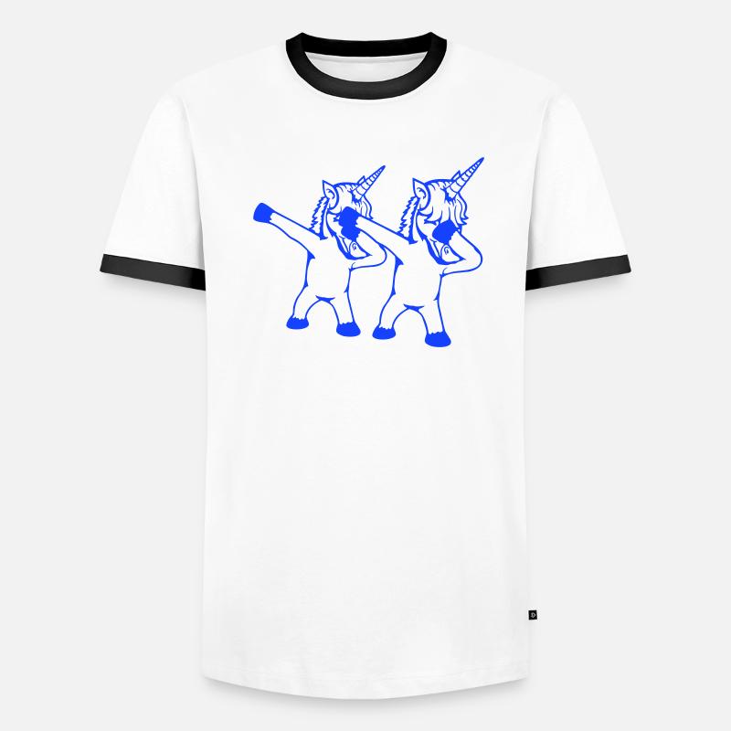 2 Licornes Dabbing Dab Danse Soirée Pose Geste Équipe T-shirt contrasté Homme