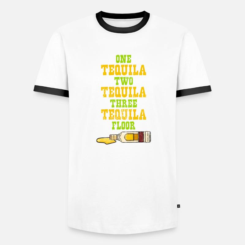 One Two Three Tequila Männer Kontrast-T-Shirt