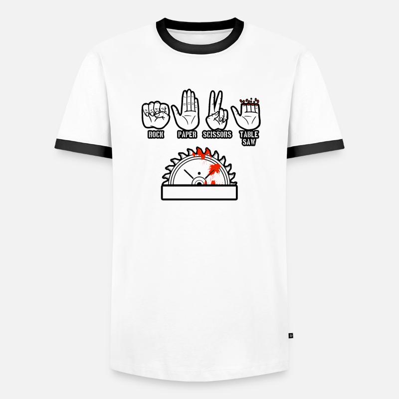 Scie à table à ciseaux en papier de roche T-shirt contrasté Homme