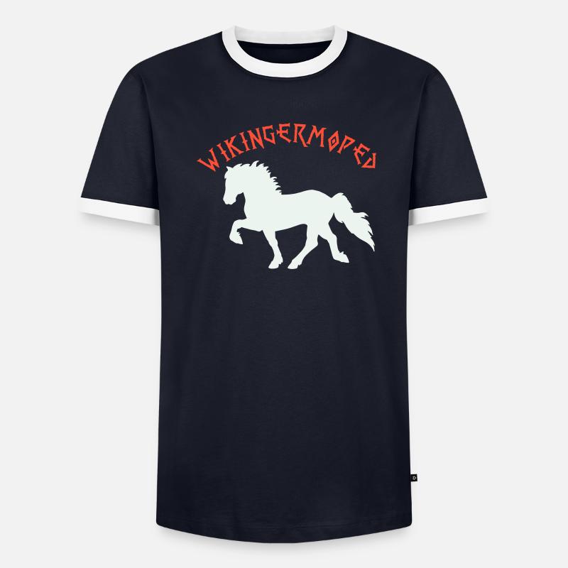 Wikingermoped Islandpferd Männer Kontrast-T-Shirt