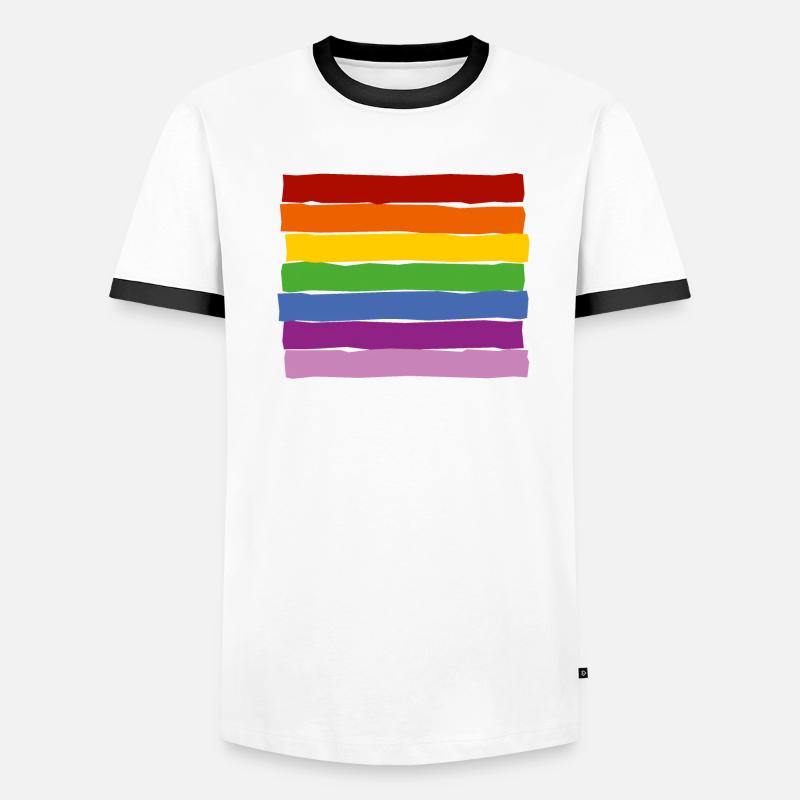 Conception de rayures LGBTQ T-shirt contrasté Homme