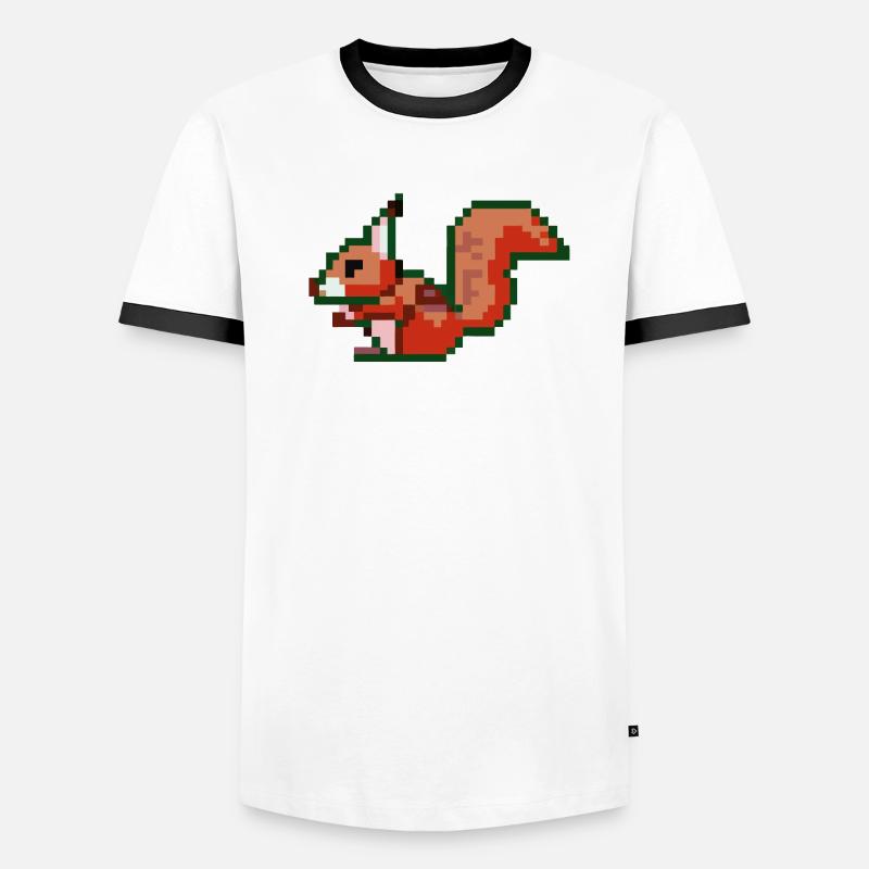 Squirrel Pixel Art Idée cadeau T-shirt contrasté Homme