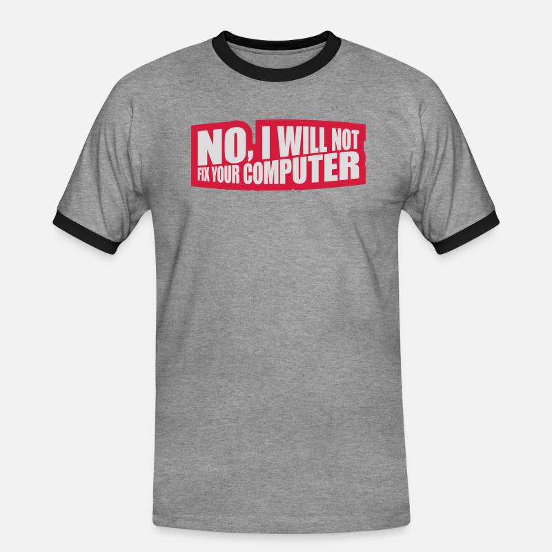 not fix your computer - Männer Kontrast-T-Shirt - Grau meliert/Schwarz