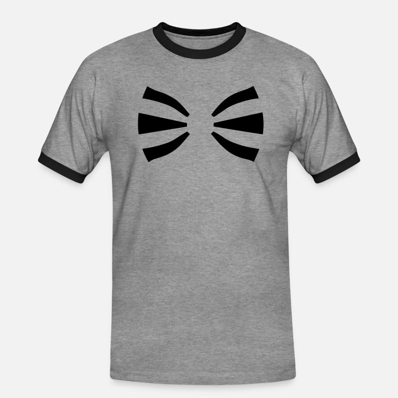 Binden - Männer Kontrast-T-Shirt - Grau meliert/Schwarz