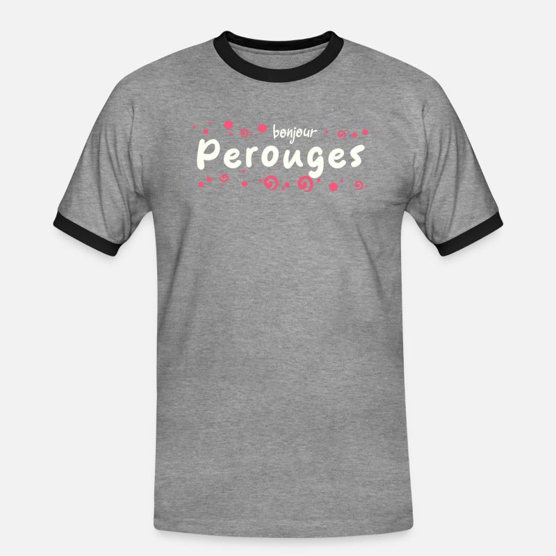 Pérouges - Men's Ringer Shirt - heather grey/black