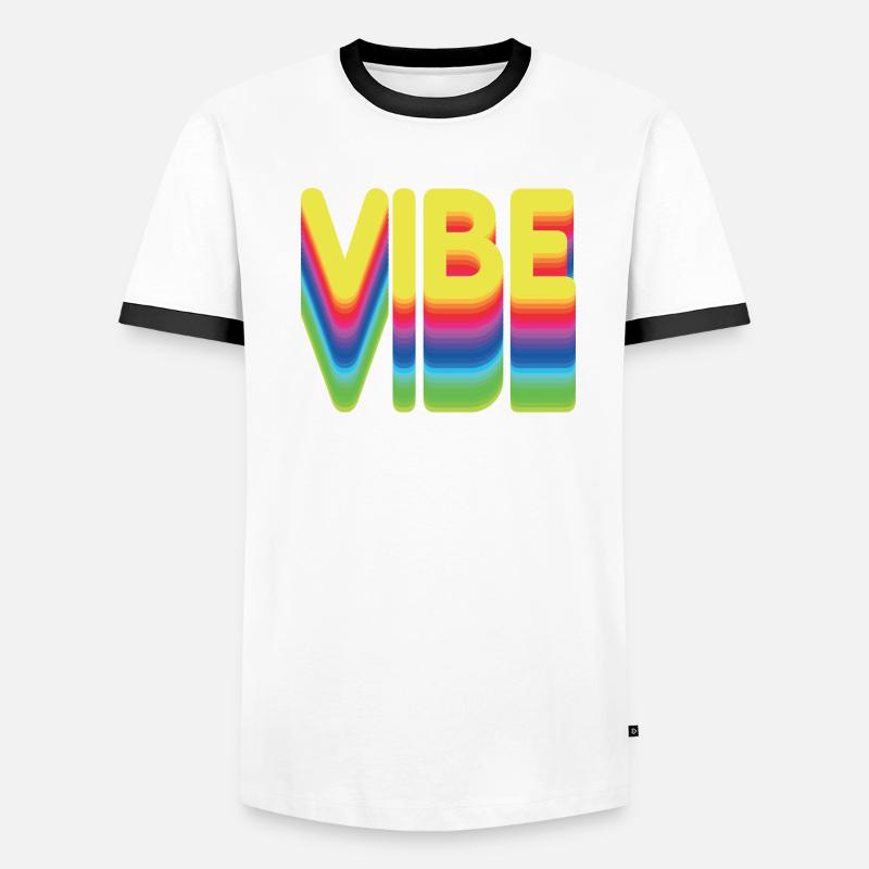 Nur gute Vibes - retro style Männer Kontrast-T-Shirt