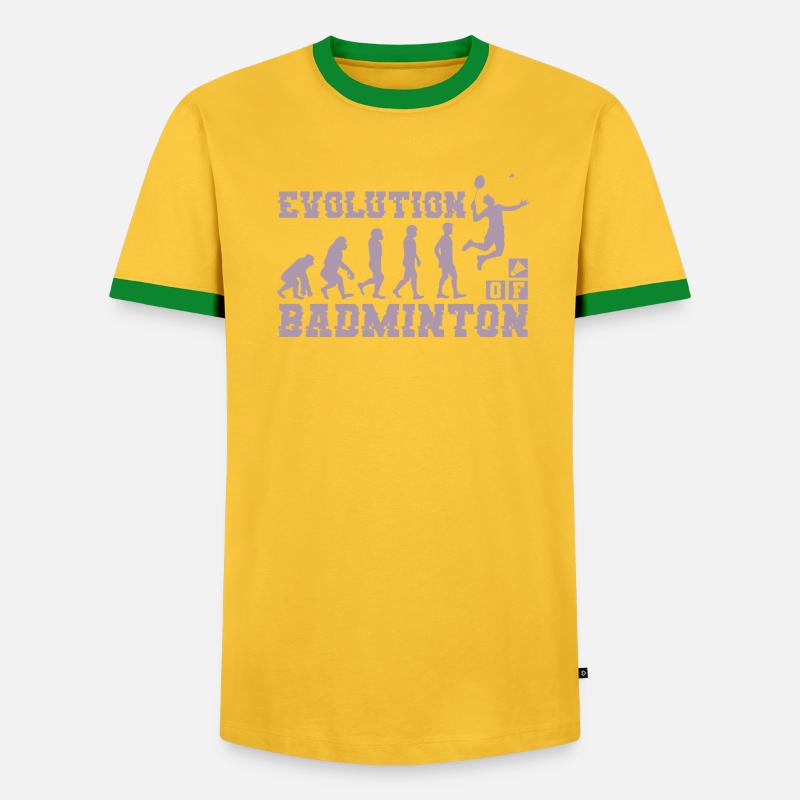 Badminton Evolution Silhouette - Männer Kontrast-T-Shirt - Grau meliert/Schwarz