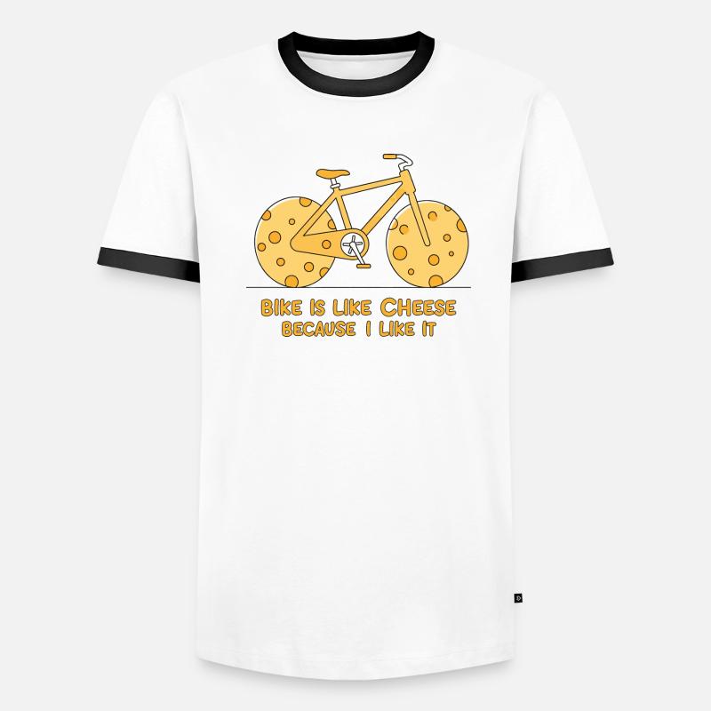 Le vélo, c’est comme du fromage parce que j’aime ça T-shirt contrasté Homme