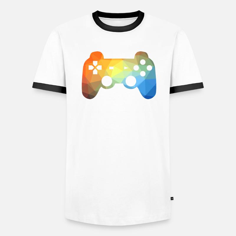 Bunter Gaming Controller Männer Kontrast-T-Shirt