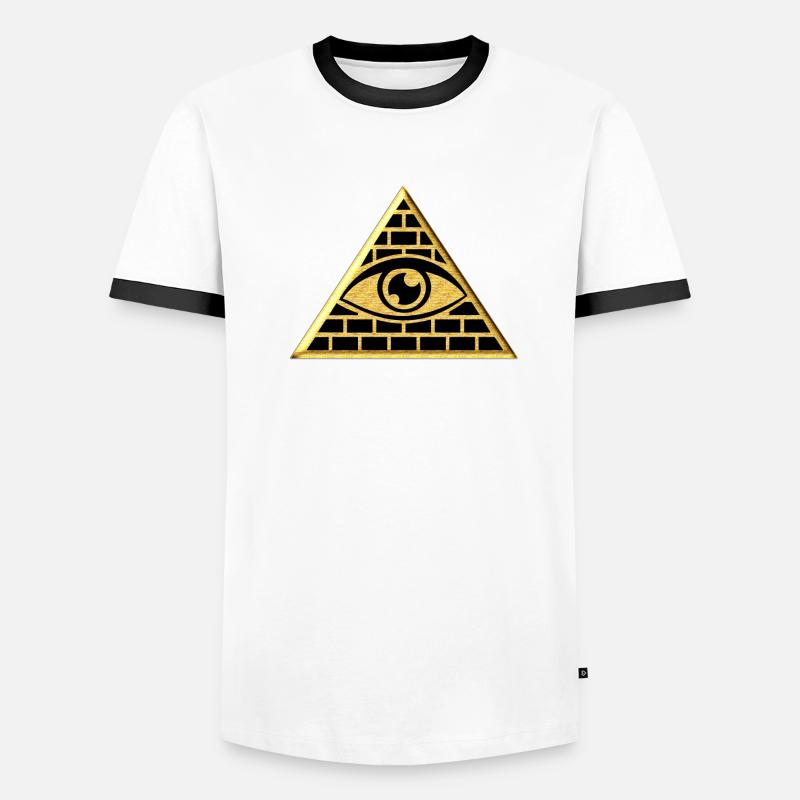 Œil qui voit tout dans le triangle - pyramide T-shirt contrasté Homme