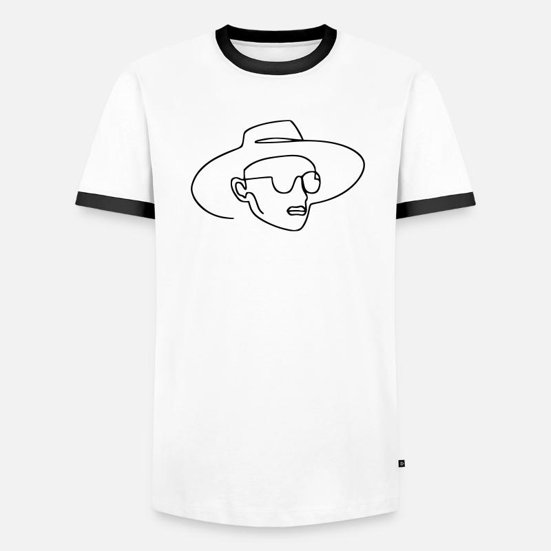 Frau mit Hut Geschenk Geschenkidee Männer Kontrast-T-Shirt