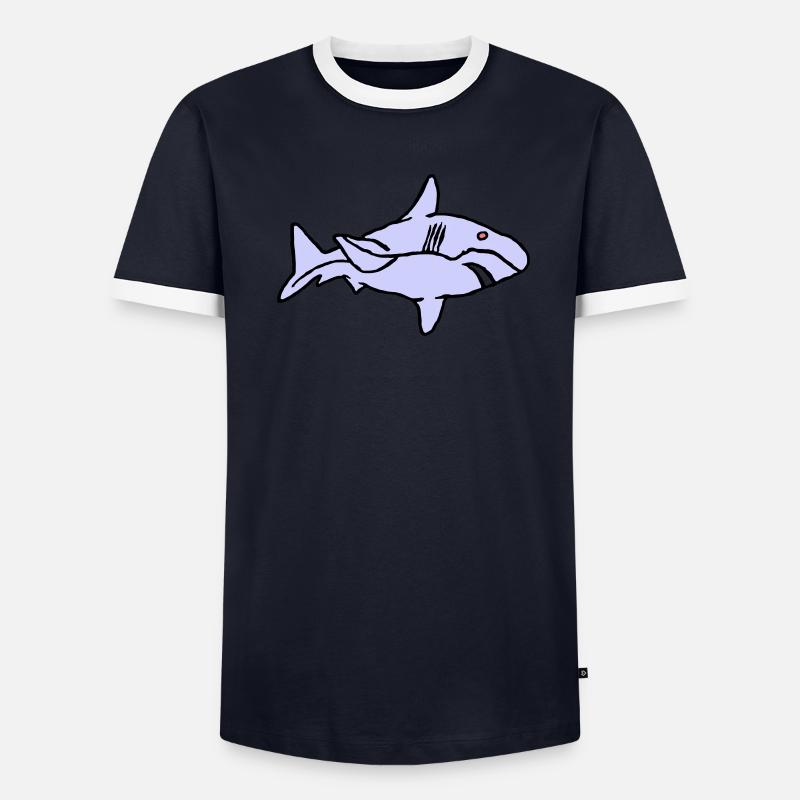 Poisson Requin Prédateur Eau Graffiti Océan T-shirt contrasté Homme