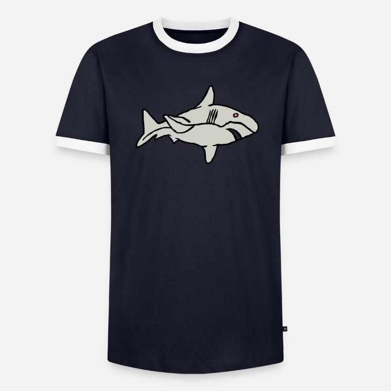 Poisson Requin Prédateur Eau Graffiti Océan T-shirt contrasté Homme