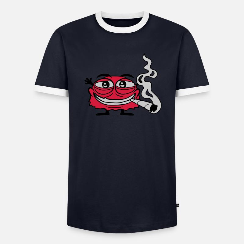 Fumer de l’herbe drôle de monstre T-shirt contrasté Homme