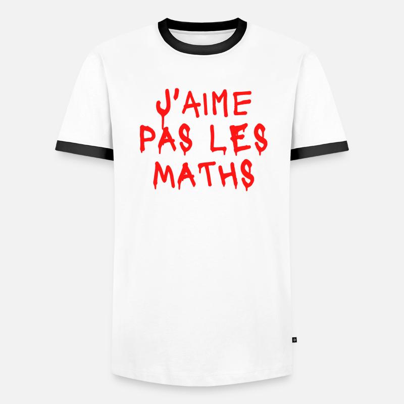 J'aime pas les maths - c'est sanglant T-shirt contrasté Homme