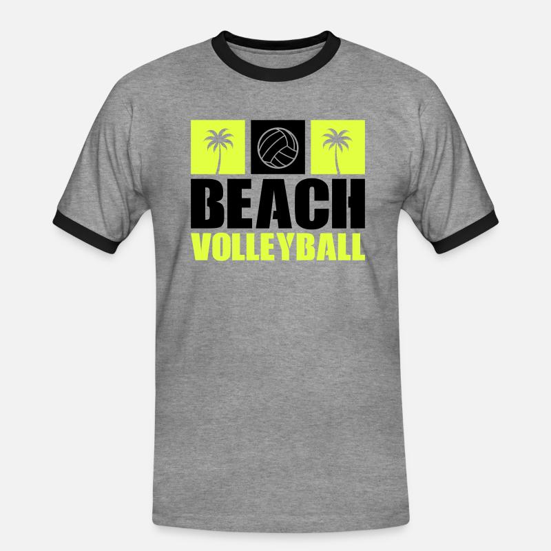 Beach volleyball - Men's Ringer Shirt - heather grey/black