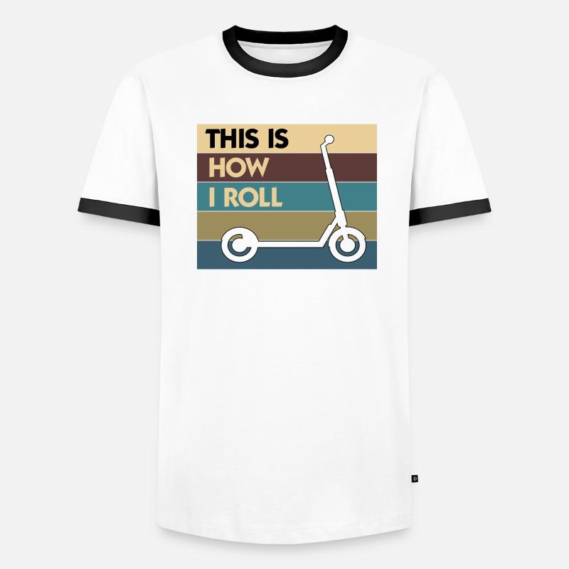 E-Scooter Roller Scooter Männer Kontrast-T-Shirt