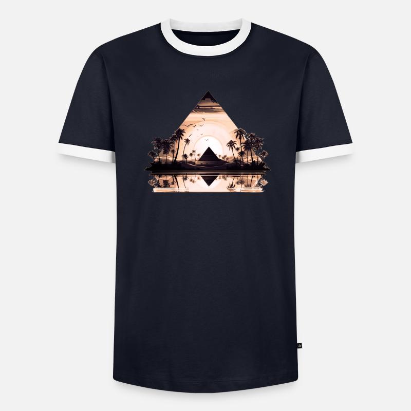 Egypte Egypte Isis Pharaons Pharaons Pyramide Afrique T-shirt contrasté Homme