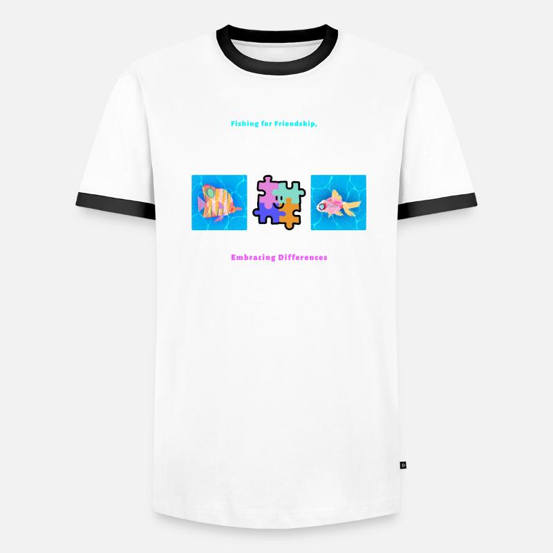 Pêcher l’amitié Accepter les différences T-shirt contrasté Homme