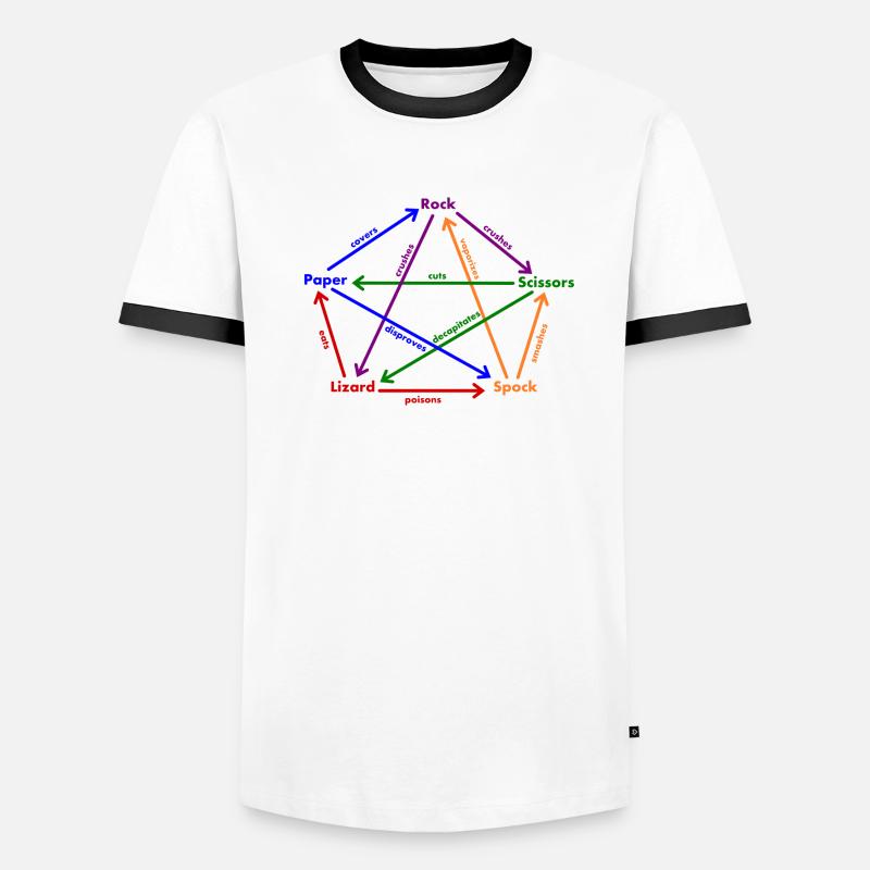 Spock Eidechse Regeln Männer Kontrast-T-Shirt