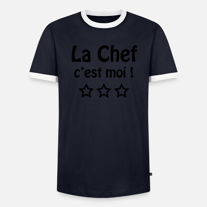 la chef c'est moi ! T-shirt contrasté Homme