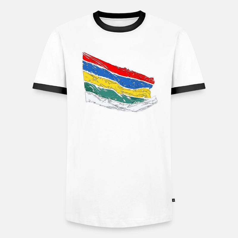 Drapeau Terschellinger - Drapeau de Terschelling T-shirt contrasté Homme