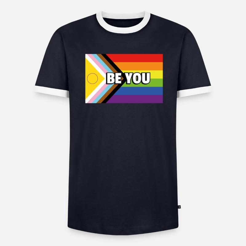 Drapeau de progrès de la fierté inclusive SOYEZ VOUS T-shirt contrasté Homme