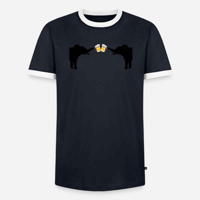 2 Toast à la bière d’éléphant T-shirt contrasté Homme