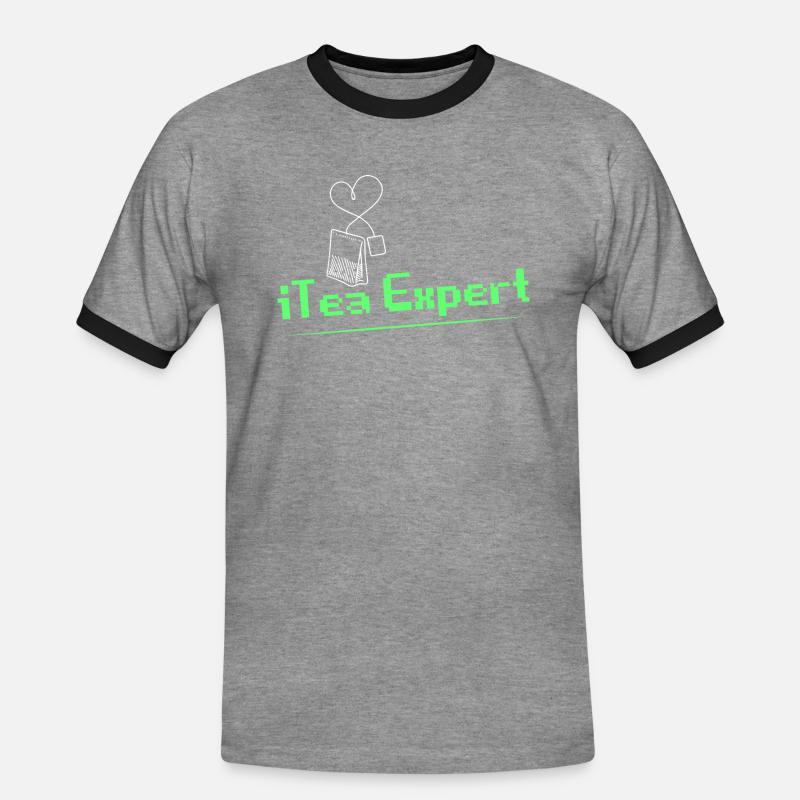 iTea Expert Software Coding - Männer Kontrast-T-Shirt - Grau meliert/Schwarz