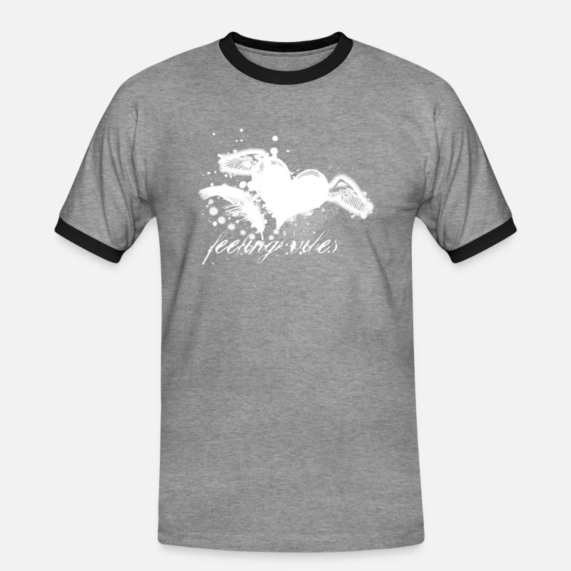 Farbklecks Couture Script - Männer Kontrast-T-Shirt - Grau meliert/Schwarz