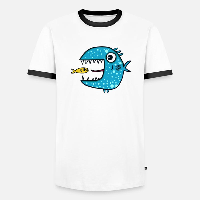 blue predatory fish Men's Ringer Shirt