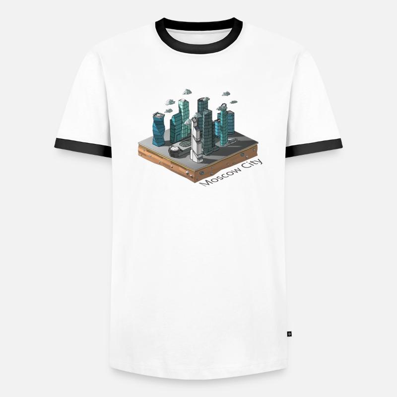 Geometrisches Low-Poly Männer Kontrast-T-Shirt