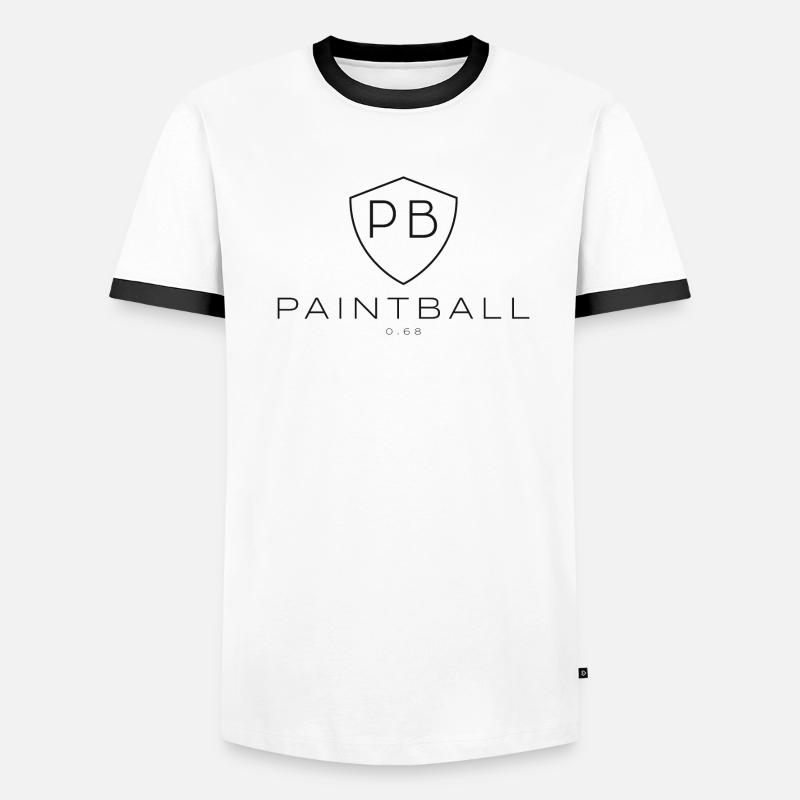 Einfaches Paintball-Logo, Wappencode .68 cal Männer Kontrast-T-Shirt