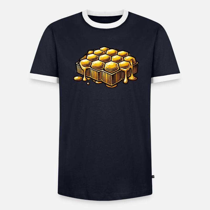 Miel en nid d’abeille T-shirt contrasté Homme