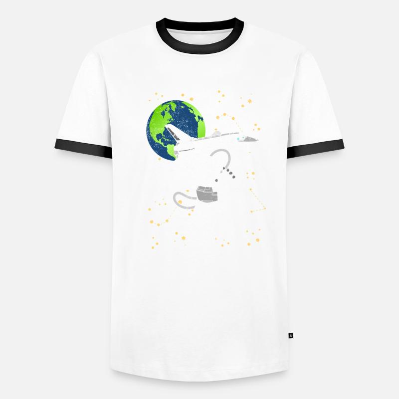 Astronaute avec navette spatiale dans l'espace T-shirt contrasté Homme