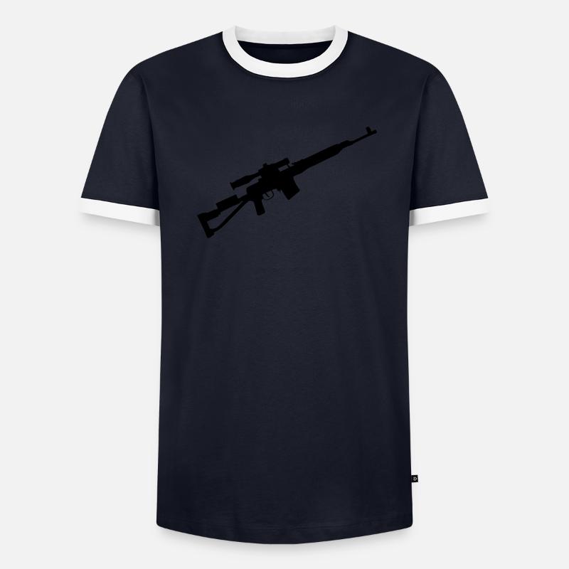 Scharfschütze Sniper Gewehr Männer Kontrast-T-Shirt