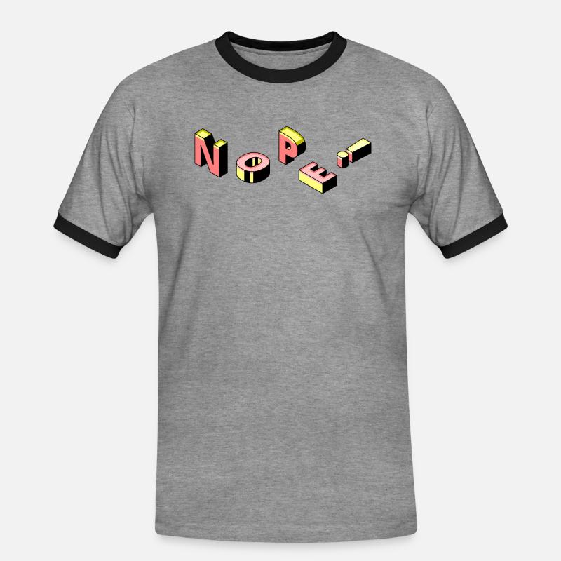 Nope - Men's Ringer Shirt - heather grey/black