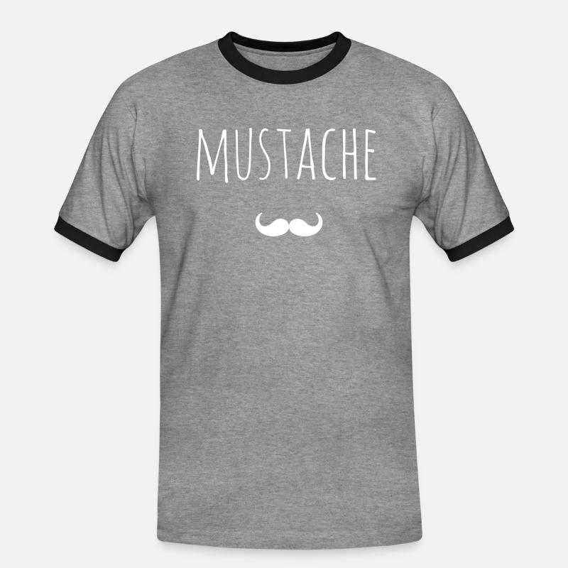 Mustache Bart Geschenk Idee - Männer Kontrast-T-Shirt - Grau meliert/Schwarz