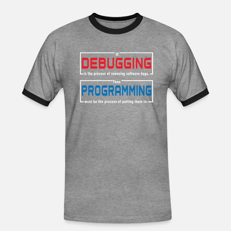 Debugging programming - Men's Ringer Shirt - heather grey/black