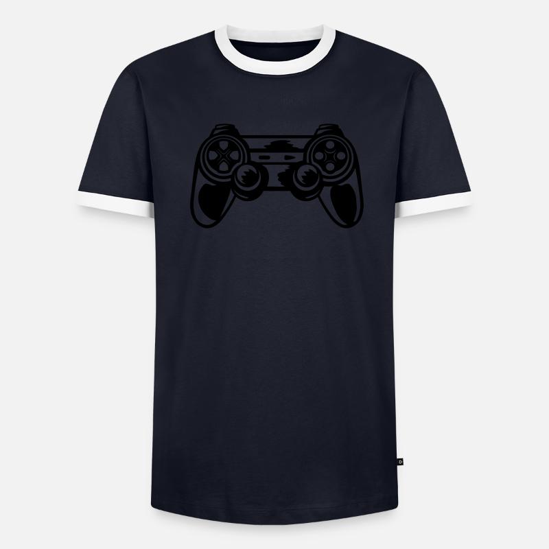 Retro Console Controller Gamer Men's Ringer Shirt