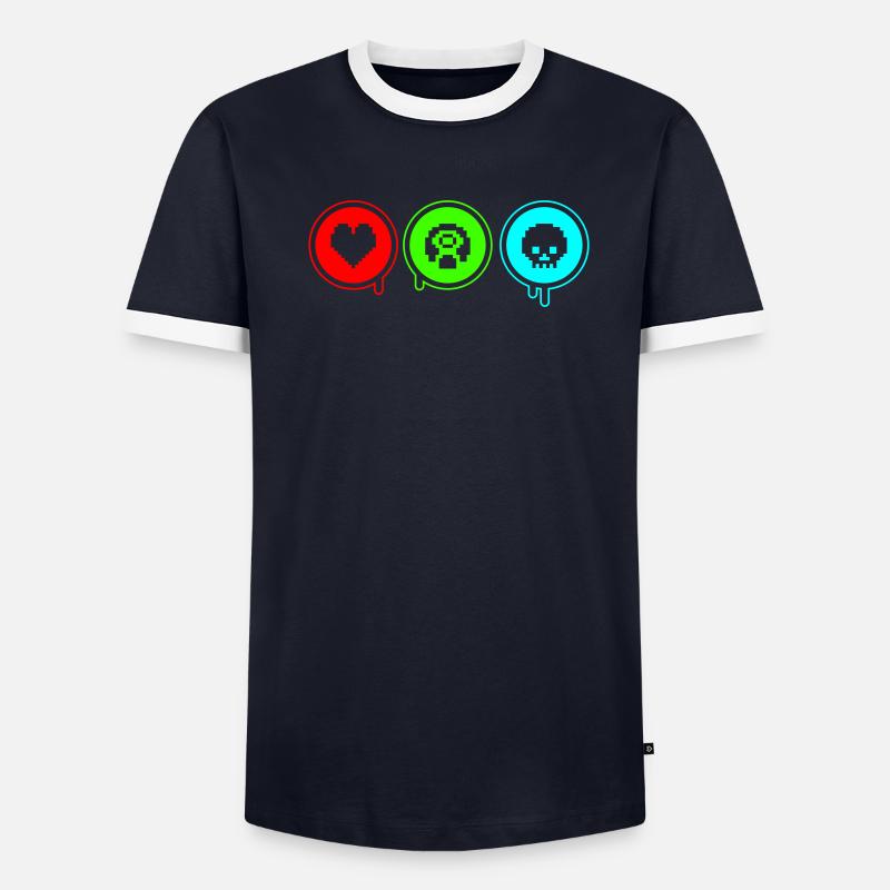Amour, Rétro, Mort | Impression couleur librement sélectionnable! T-shirt contrasté Homme