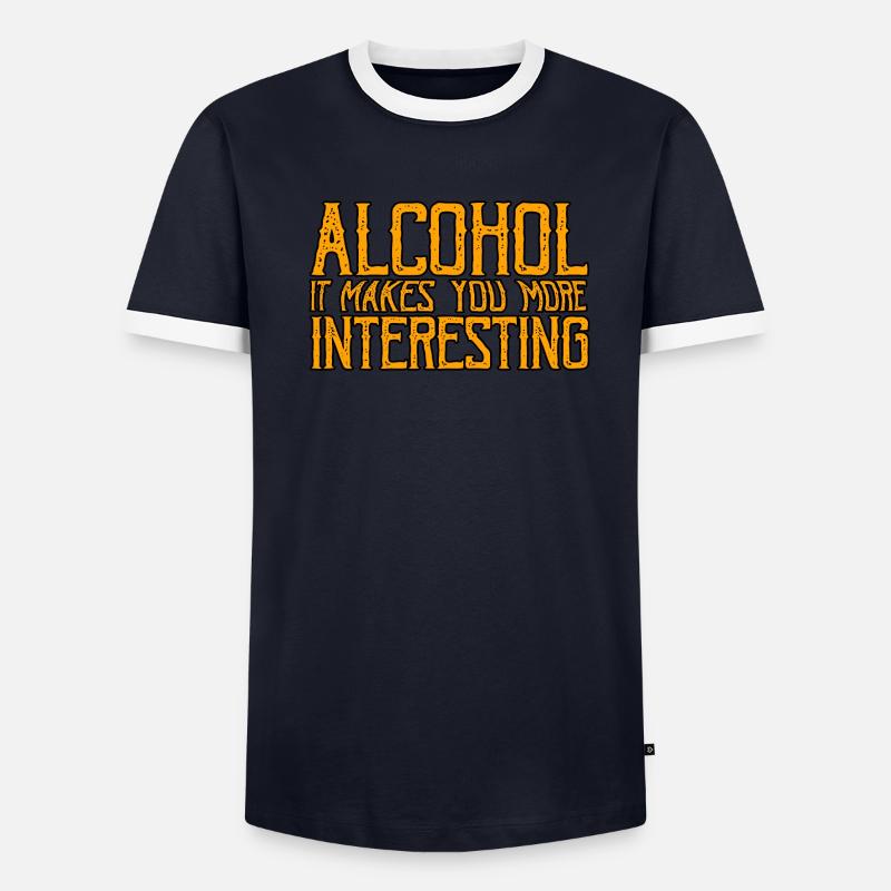 L'alcool, ça vous rend plus intéressant 3 T-shirt contrasté Homme