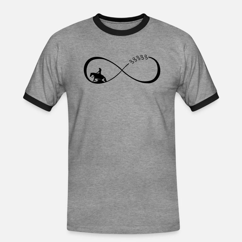 Infinity Loop, Endlosschleife, Sliding - Männer Kontrast-T-Shirt - Grau meliert/Schwarz
