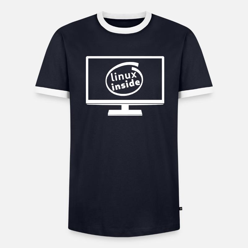 LINUX TUX PROGRAMMER GIFT VINTAGE PENGUIN Men's Ringer Shirt