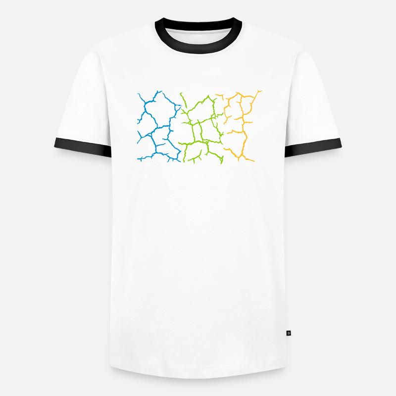 Floor Cracks Pattern Colorful Men's Ringer Shirt