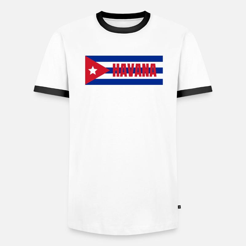 La Havane dans le drapeau cubain T-shirt contrasté Homme