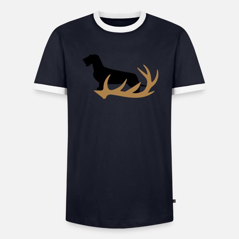 Dackel Jagd Männer Kontrast-T-Shirt