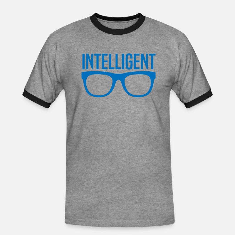 Intelligenter Junge oder Mädchen - Männer Kontrast-T-Shirt - Grau meliert/Schwarz