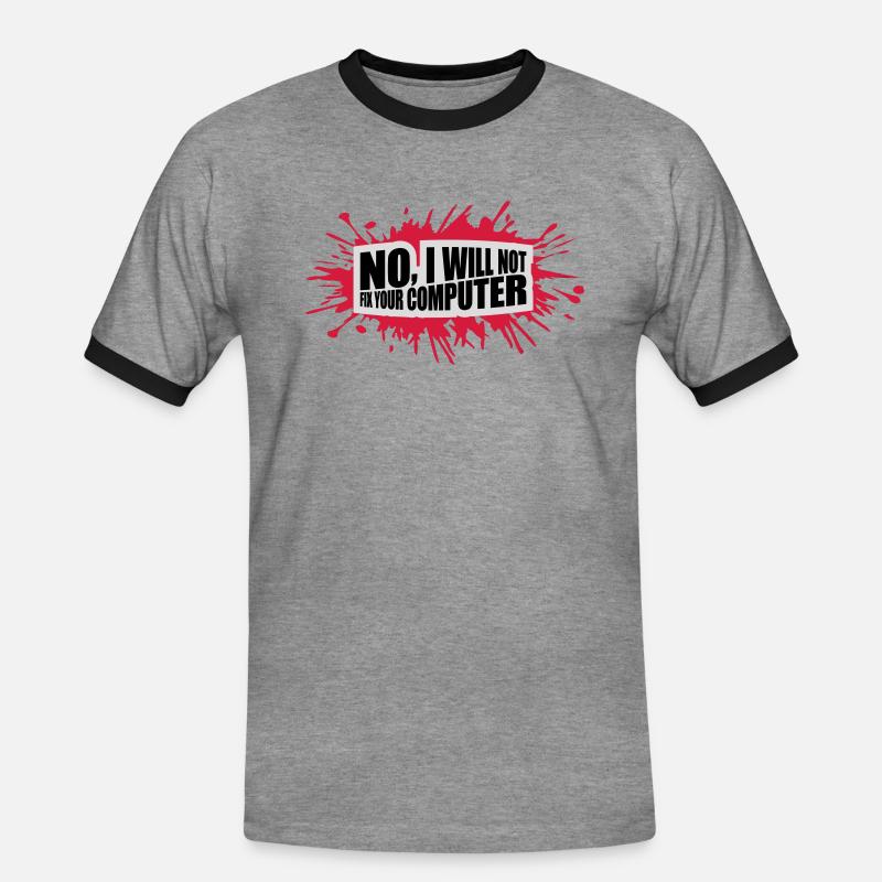 not fix your computer - Männer Kontrast-T-Shirt - Grau meliert/Schwarz